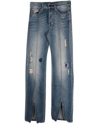 Off-White c/o Virgil Abloh - Distressed Straight Leg Denim Jeans - Lyst