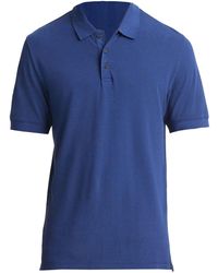 Vince - Royal Solid Pique Cotton Short Sleeve Polo T-shirt - Lyst