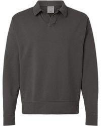 ComfortWash by Hanes - Garment-Dyed Polo Collar Sweatshirt - Lyst