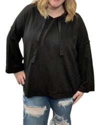 She + Sky - Wide Sleeve Pullover Hoodie - Lyst