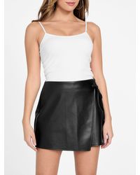 Guess - Aurora Faux-Leather Skort - Lyst