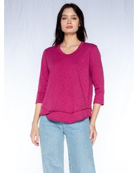 Wilt - Shrunken Crew 3/4 Sleeve Mock Layer Tee - Lyst