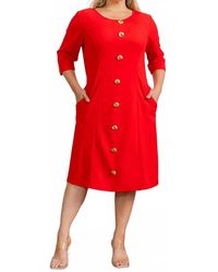 Karen Kane - Round Neck Button Dress - Lyst