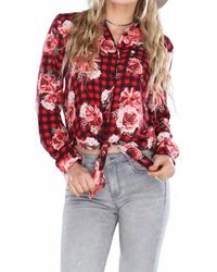 Collective Rack - Button Down Floral Top With Tie Knot - Lyst