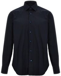 Barba Napoli - Tailored Stretch Cotton Blend Poplin Shirt - Lyst