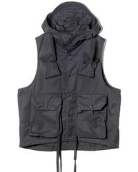 Engineered Garments - Hooded Cotton Vest With Flap Pockets - Lyst
