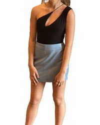 Storia - Shimmer Faux Leather Mini Skirt - Lyst