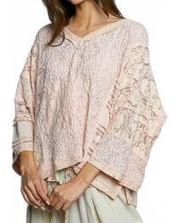 Pol - Romantic Lightweight V Neck Airy Lace Top - Lyst