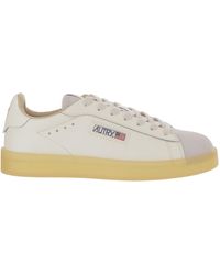 Autry - Low-Top Leather Sneakers With Padded Heel And Panel Design - Lyst
