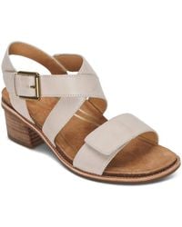 Aetrex - Kristin Adjustable Cross Strap Low Heel Sandals - Lyst