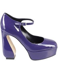 SI ROSSI - Rounded Toe Patent Leather Pumps With Platform - Lyst