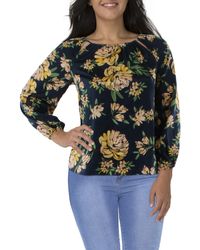 Jessica Simpson - Layla Shimmer Keyhole Peasant Top - Lyst