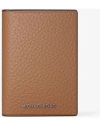 Michael Kors - Hudson Pebbled Leather Folio Card Case - Lyst
