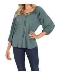 Veronica M - Cupro Stretch Split Neck Top - Lyst