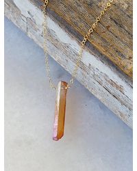 A Blonde and Her Bag - Single Raw Peach Quartz Crystal Pendant Necklace - Lyst