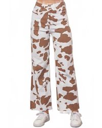 Baevely By Wellmade - Meadow Muse Cow Print Pants - Lyst