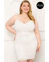TRUEDAMES - Rhinestone Body Plus Size Mini Dress - Lyst