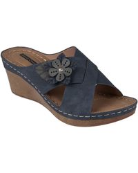 Good Choice - Selly Faux Suede Slip On Wedge Sandals - Lyst