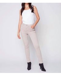 Charlie b - Twill Pants With Zipper Pocket Detail - Lyst