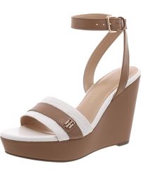 Tommy Hilfiger - Maroe Faux Leather Ankle Strap Platform Sandals - Lyst