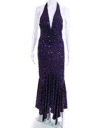 Michael Kors - Michael Kors Sequin Halter Gown - Lyst