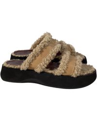 STAUD - Siesta Shearling Slide Sandals - Lyst
