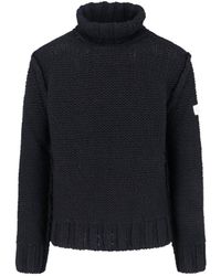MM6 by Maison Martin Margiela - Knitted Sweater With High Collar And Ribbed Finishes - Lyst