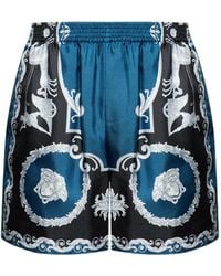 Versace - Baroque-Printed Silk-Nylon Shorts With Elastic Waistband - Lyst