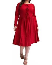 The Curve - Plus Size Glitter Knit Flare Dress With Bow Details - Lyst