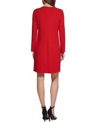 DKNY - Long Sleeve Cascading Ruffle Wear To Work Dress - Lyst
