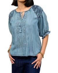 Ivy Jane - Smocked Sleeve Top - Lyst