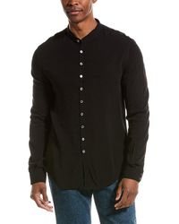 John Varvatos - Multi Button Band Collar Shirt - Lyst