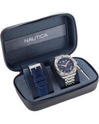 Nautica - Tin Can Bay Stainless Steel And Silicone Watch Box Set - Lyst