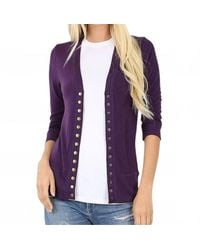 Zenana - Snap Button Sweater Cardigan - Lyst