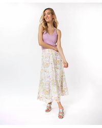EsQualo - Bibbi Beloved Flower Print Long Skirt - Lyst