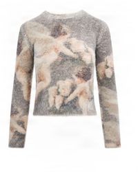 Fiorucci - Fuzzy Floral Crewneck Sweater - Lyst