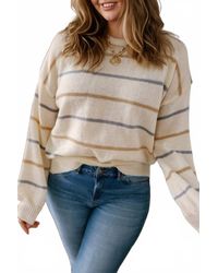 66Disco - Stripe Drop Shoulder Sweater - Lyst