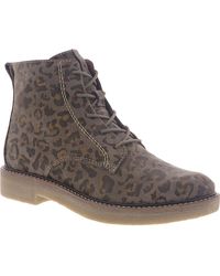 Comfortiva - Resee Leather Leopard Booties - Lyst