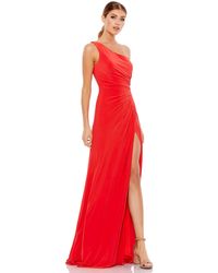 Mac Duggal - Ieena Ruched One Shoulder Faux Wrap Gown - Lyst