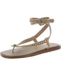 Joie Baeli Leather Thong Slide Sandals in Brown | Lyst