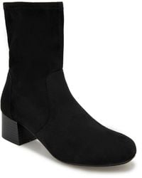 Kenneth Cole - Road Stretch Faux Suede Block Heel Ankle Boots - Lyst