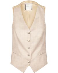 Tagliatore - Sleeveless Tailored Vest With Ornate Metallic Buttons - Lyst