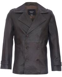 Infinity Leather - Leather Peacoat-Amara - Lyst