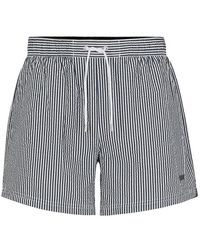BOSS - Velvetfish Striped Seersucker Swim Trunks - Lyst