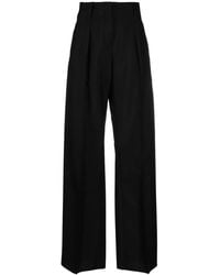 Ferragamo - High-Waisted Wide-Leg Trousers - Lyst