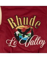 Rhude - Bordoux And Creme Le Valley Varsity Jacket - Lyst