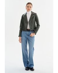 Lamarque - Kelsey Leather Biker Jacket Champagne Hardware - Lyst