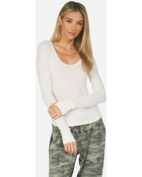 Michael Lauren - Leonard Deep Scoop Neck Long Sleeve Top - Lyst