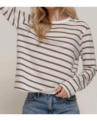 Active Basic - Long Sleeve Round Neck Stripe Tee - Lyst