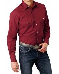 Roper - Long Sleeve Snap Broadcloth Western Shirt - Lyst